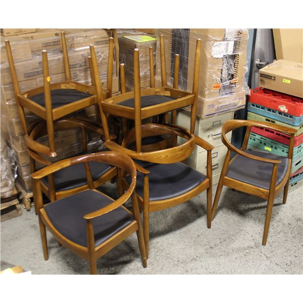 LOT OF 8 ASSORTED DINNING CHAIRS /W LEATHERETTE