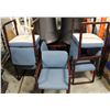 Image 1 : LOT OF 6 BLUE FABRIC PADDED DINNING CHAIRS