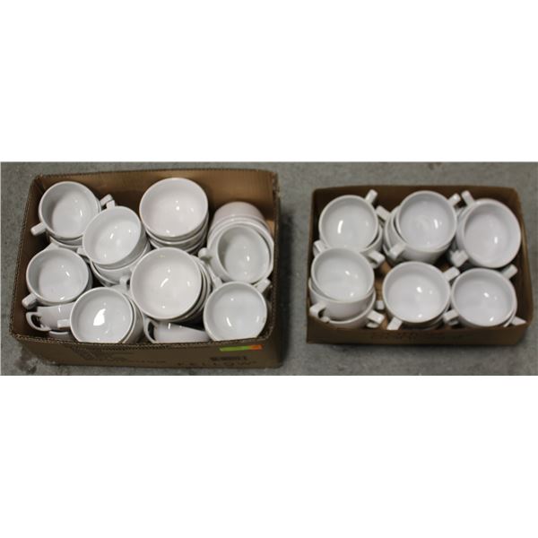 PAIR OF BOXES CONTAINING SOUP BOWLS AND CUP OF