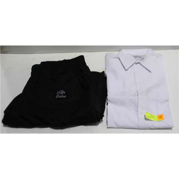 FOOD INDUSTRY SHIRT + PANTS SIZE LARGE