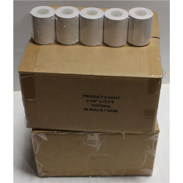2 CASES OF THERMAL PAPER ROLLS 2-1/4'' X 75'
