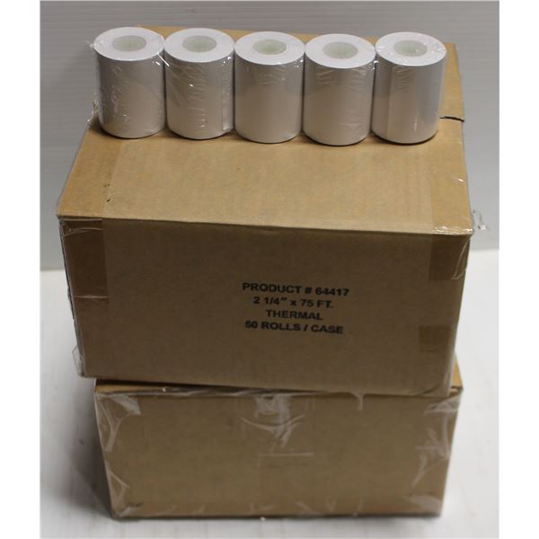 2 CASES OF THERMAL PAPER ROLLS 2-1/4'' X 75'