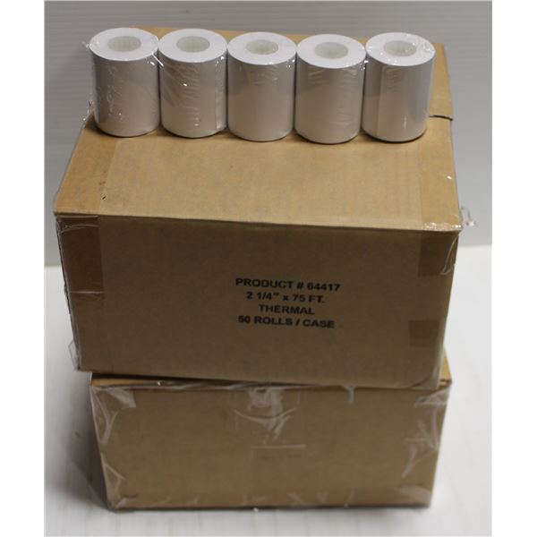 2 CASES OF THERMAL PAPER ROLLS 2-1/4'' X 75'
