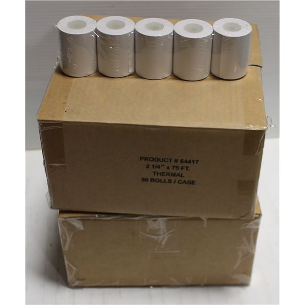2 CASES OF THERMAL PAPER ROLLS 2-1/4'' X 75'
