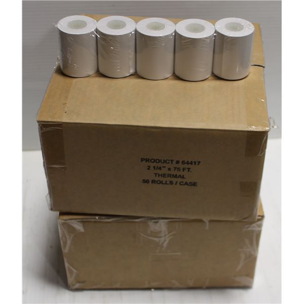 2 CASES OF THERMAL PAPER ROLLS 2-1/4'' X 75'