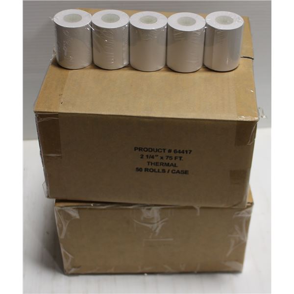2 CASES OF THERMAL PAPER ROLLS 2-1/4'' X 75'