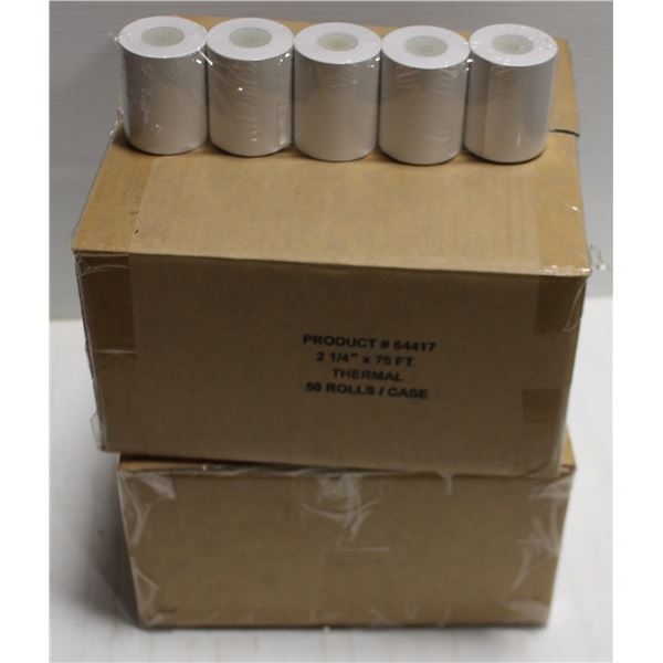 2 CASES OF THERMAL PAPER ROLLS 2-1/4'' X 75'