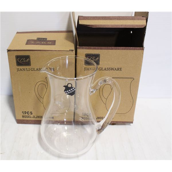 LOT OF TWO GLASS PITCHERS