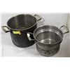 Image 1 : LOT OF 2 STAINLESS STEEL STOCK POTS 7.5 QT & 12 Q