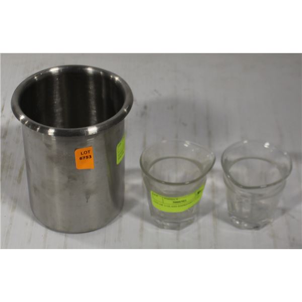 LOT OF 2 GLASS ESPRESSO CUPS