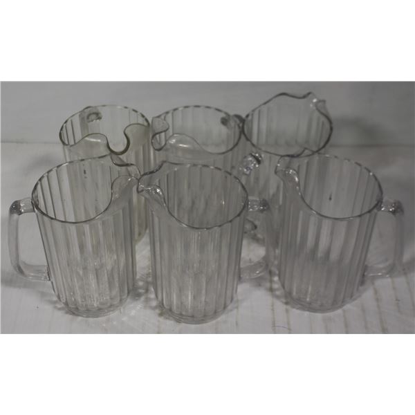 LOT OF 6 POLY CARBONATE WATER PITCHERS
