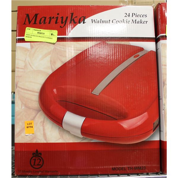 NEW 24 PIECES WALNUT COOKIE MAKER
