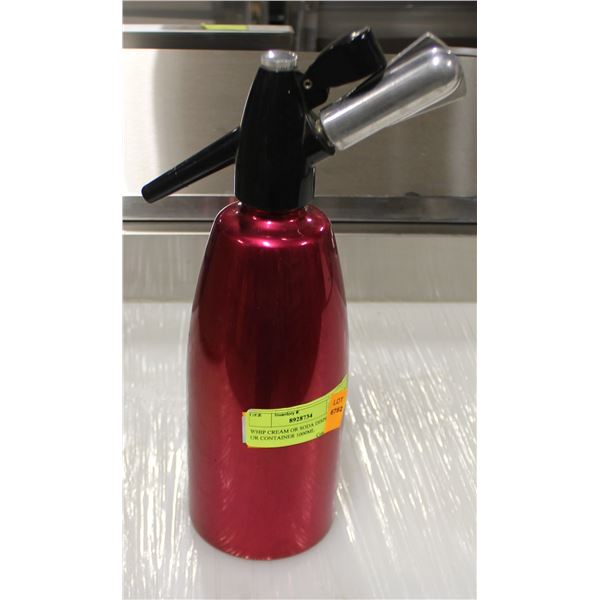 WHIP CREAM OR SODA DISPENSER OR CONTAINER 1000ML