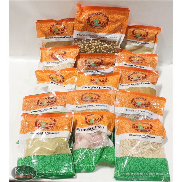 FLAT OF 15 PACKS OF ASSORTED SPICES