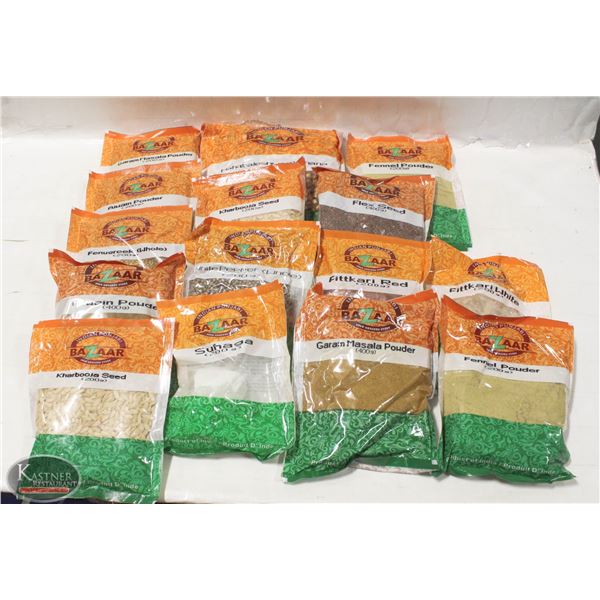 FLAT OF 15 PACKS OF ASSORTED SPICES