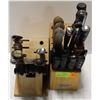 Image 1 : PAIR OF WOOD KNIFE BLOCKS /W ASSORTED KNIVES