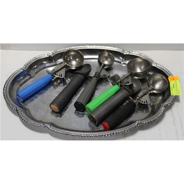 TRAY WITH 6 ASSORTED PORTION SCOOPS