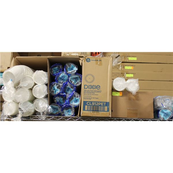 42 SLEEVES OF LIDS AND CLEAR CUPS 12 OZ