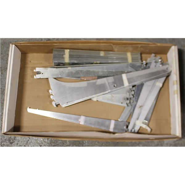 LARGE BOX OF VARIOUS SIZED SHELVING BRACKETS