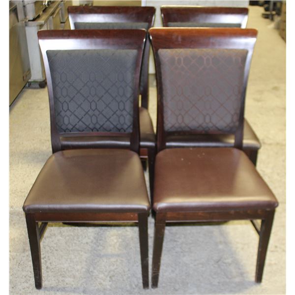 LOT OF 4 LEATHERETTE PADDED DINNING CHAIRS