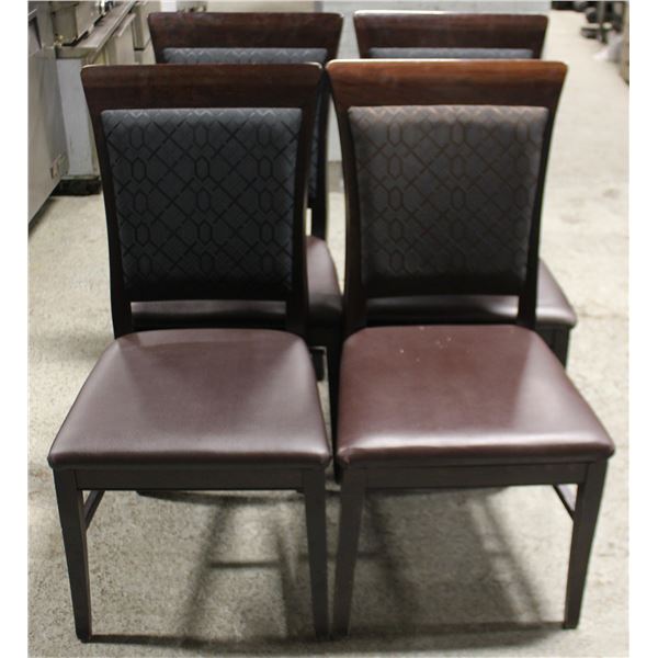 LOT OF 4 LEATHERETTE PADDED DINNING CHAIRS