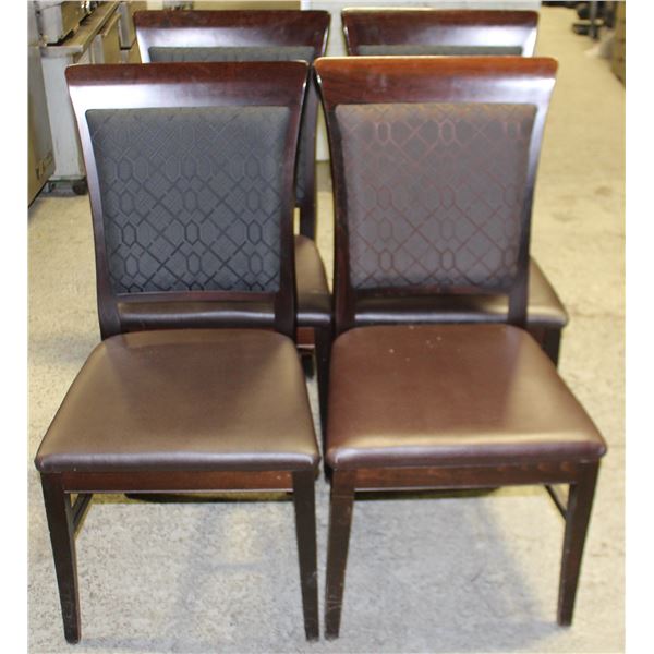 LOT OF 4 LEATHERETTE PADDED DINNING CHAIRS