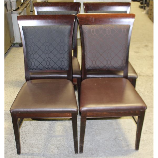 LOT OF 4 LEATHERETTE PADDED DINNING CHAIRS