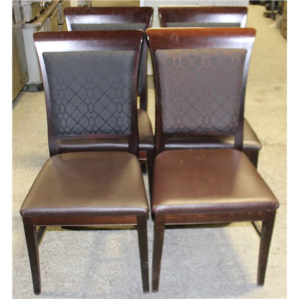 LOT OF 4 LEATHERETTE PADDED DINNING CHAIRS