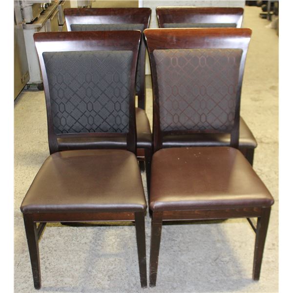 LOT OF 4 LEATHERETTE PADDED DINNING CHAIRS