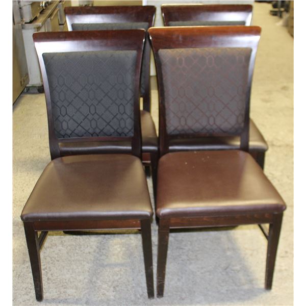 LOT OF 4 LEATHERETTE PADDED DINNING CHAIRS