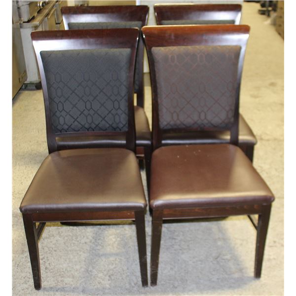 LOT OF 4 LEATHERETTE PADDED DINNING CHAIRS