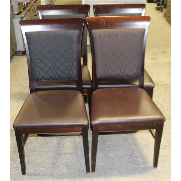 LOT OF 4 LEATHERETTE PADDED DINNING CHAIRS