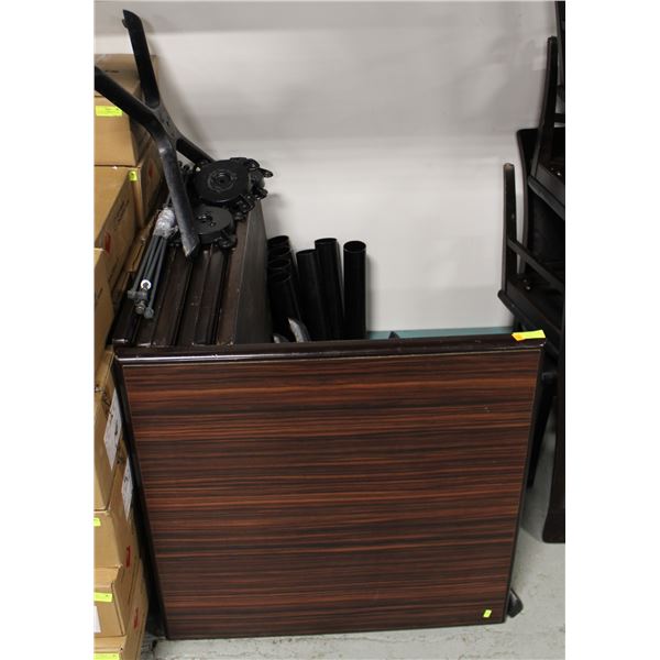 LOT OF 7 SQUARE WOOD DINNING TABLES /W BASES