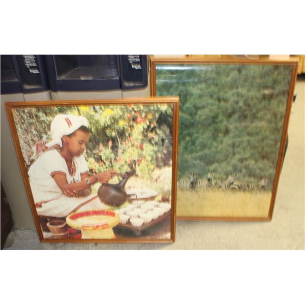 LOT OF 2 COFFEE & WILD LIFE PICTURES OF