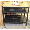 Image 1 : 3 TIER WOOD TOP SERVICE CART ON CASTORS