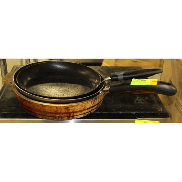 LOT OF 3 FRYING PANS 2-10", 1- 9"