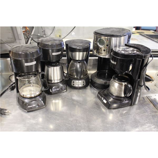 LOT OF 5 SINGLE BREW COFFEE MAKERS