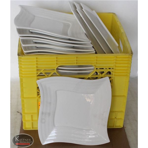 CRATE OF 36 SQUARE PLATES