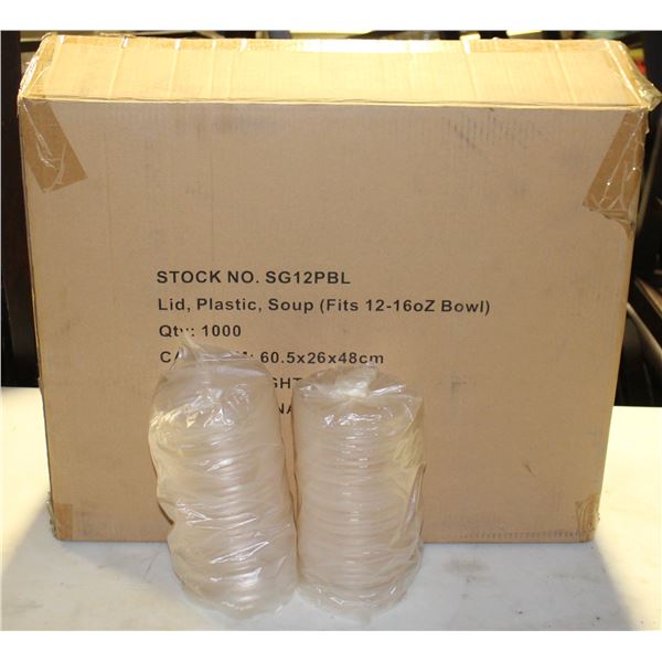 CASE OF 1000 PLASTIC SOUP LIDS FITS 12-16 OZ BOWLS