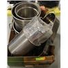 Image 1 : FLAT OF ASSORTED STAINLESS POTS