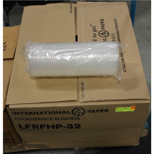CASE OF 1000 CLEAR PLASTIC LIDS (#LFRFHP-32)