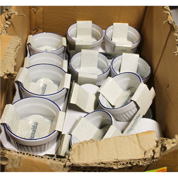BOX OF APPROX 24 NEW RAMEKINS