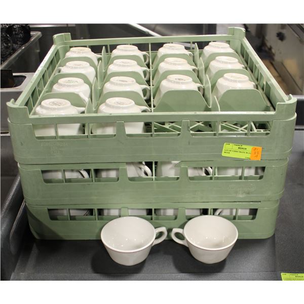 LOT OF 3 DISH TRAYS /W COFFEE MUGS