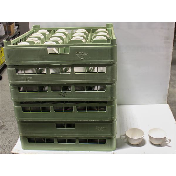 LOT OF 6 DISH TRAYS /W COFFEE MUGS