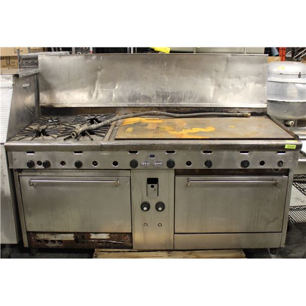 QUEST COMBINATION RANGE. 4 BURNERS, 45" GRIDDLE, 2