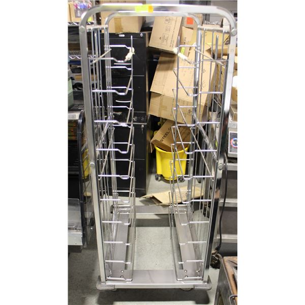 10 TIER HOLDING RACK ON CASTORS