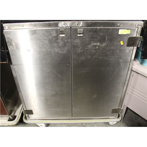 STAINLESS STEEL CABINET ON CASTORS