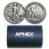 Image 1 : 90% Silver Walking Liberty Halves 20-Coin Roll Avg Circ