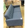 Image 2 : BRIGHT BLUE MODERN BUTTON BACK 2 SEAT SOFA SIZE 80"W X 30"D X 36"H