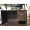 Image 1 : DARK WOOD COLOURED COMPUTER DESK WITH 2 DRAWER PEDESTAL SIZE 47"W X 24"D X 29 1/2"H